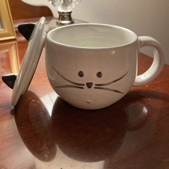 NEW Handmade Cat Mug Hand Crafted Ceramic Collectible Gift Kitty Folk Art Cup - Picture 6 of 10
